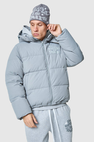 World Is Yours Puffer Jacket - Moon Grey