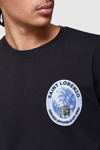 SAINT LORENZO STAMP TEE - BLACK