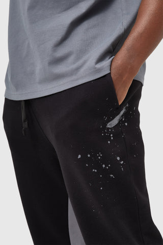 FLARED TONAL PAINT JOGGER - BLACK