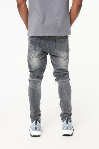 VINNIE REFLECTIVE BIKER JEAN - GREY